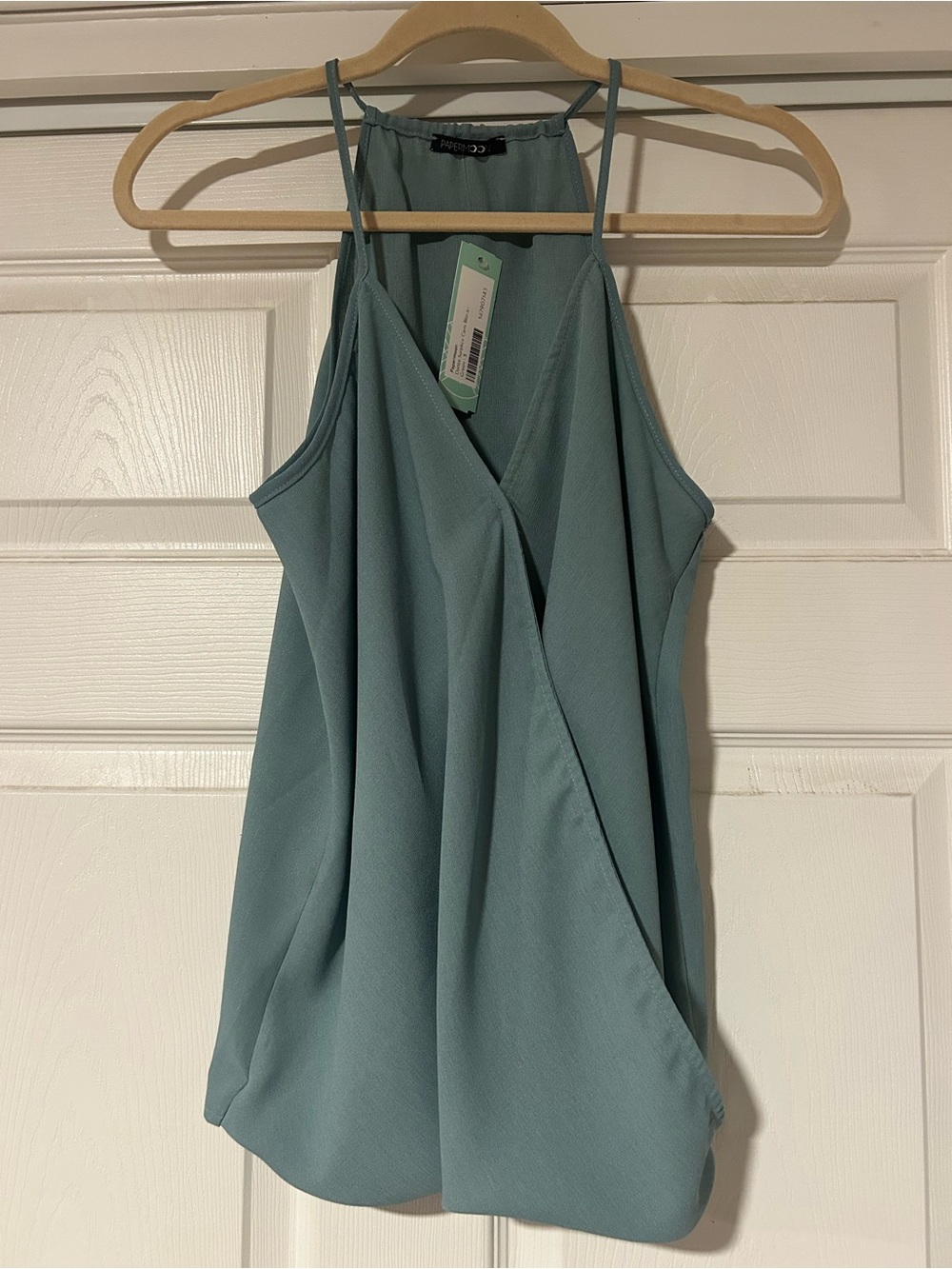 NEW Papermoon Sage  Spaghetti strap Wrap Cami Top Woven Polyester Women’s S